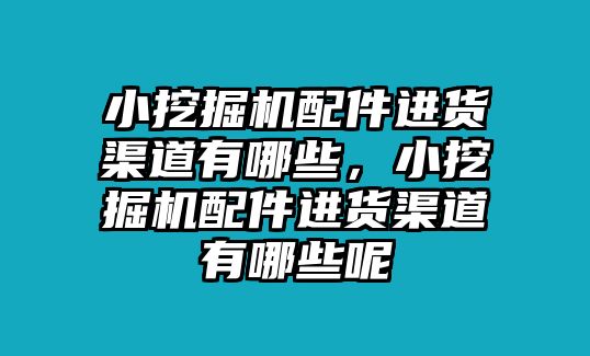 小挖掘機(jī)配件進(jìn)貨渠道有哪些，小挖掘機(jī)配件進(jìn)貨渠道有哪些呢