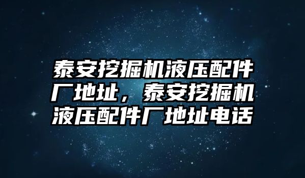 泰安挖掘機(jī)液壓配件廠地址，泰安挖掘機(jī)液壓配件廠地址電話