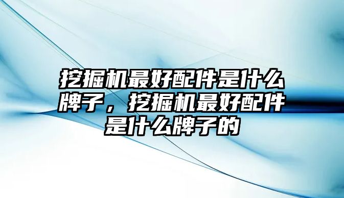 挖掘機最好配件是什么牌子，挖掘機最好配件是什么牌子的