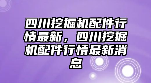 四川挖掘機(jī)配件行情最新，四川挖掘機(jī)配件行情最新消息