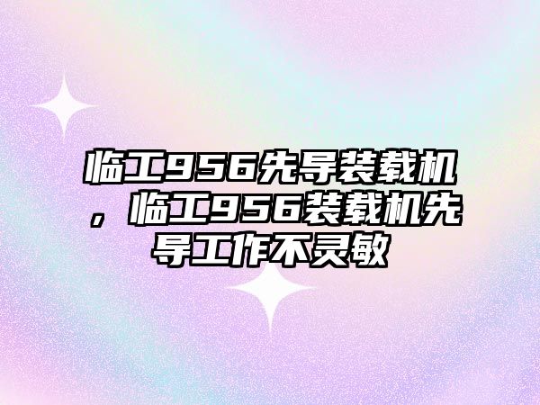 臨工956先導裝載機，臨工956裝載機先導工作不靈敏