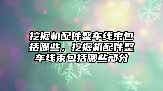 挖掘機(jī)配件整車線束包括哪些，挖掘機(jī)配件整車線束包括哪些部分