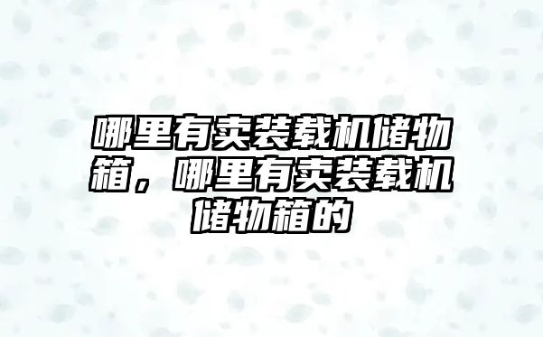 哪里有賣(mài)裝載機(jī)儲(chǔ)物箱，哪里有賣(mài)裝載機(jī)儲(chǔ)物箱的