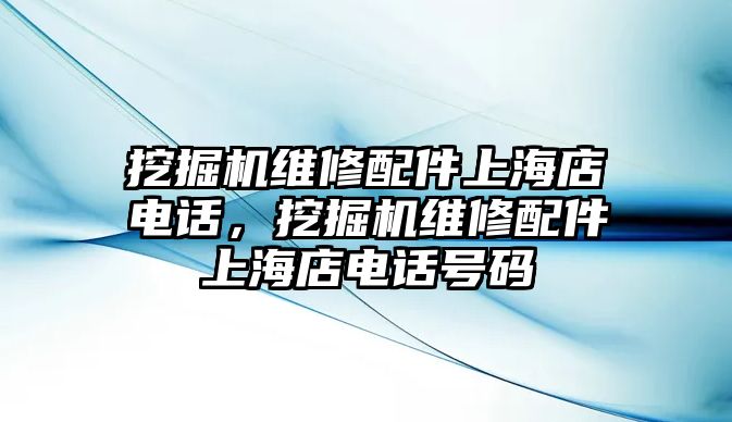 挖掘機(jī)維修配件上海店電話，挖掘機(jī)維修配件上海店電話號(hào)碼