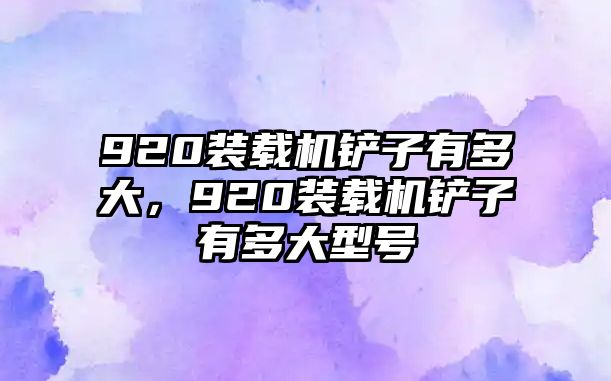 920裝載機(jī)鏟子有多大，920裝載機(jī)鏟子有多大型號