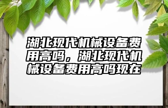 湖北現(xiàn)代機(jī)械設(shè)備費(fèi)用高嗎，湖北現(xiàn)代機(jī)械設(shè)備費(fèi)用高嗎現(xiàn)在