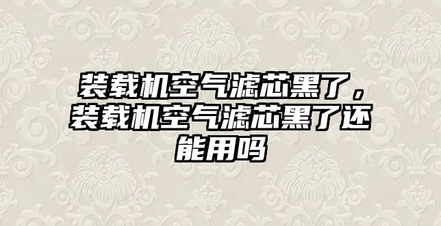 裝載機空氣濾芯黑了，裝載機空氣濾芯黑了還能用嗎