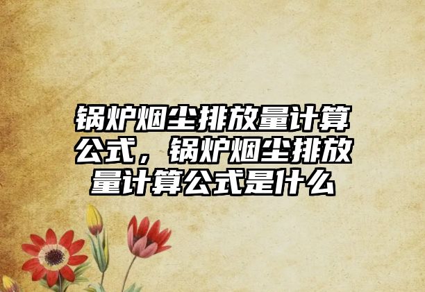 鍋爐煙塵排放量計(jì)算公式，鍋爐煙塵排放量計(jì)算公式是什么