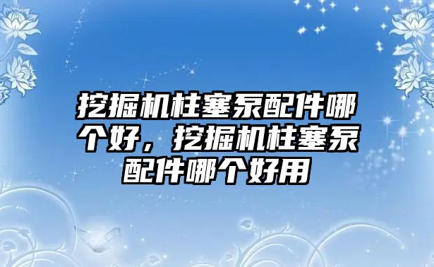 挖掘機(jī)柱塞泵配件哪個好，挖掘機(jī)柱塞泵配件哪個好用