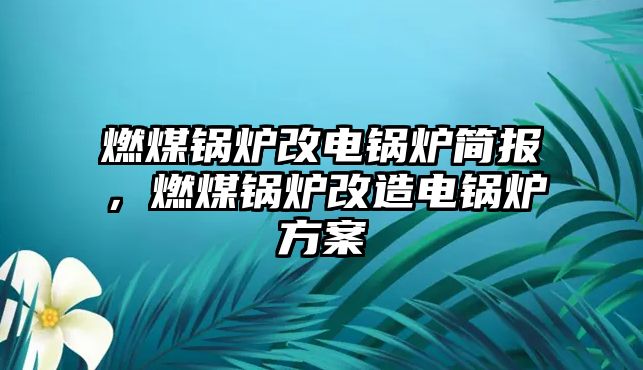 燃煤鍋爐改電鍋爐簡報，燃煤鍋爐改造電鍋爐方案