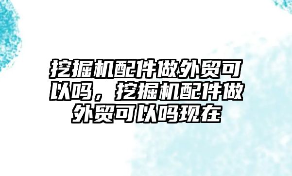 挖掘機配件做外貿(mào)可以嗎，挖掘機配件做外貿(mào)可以嗎現(xiàn)在