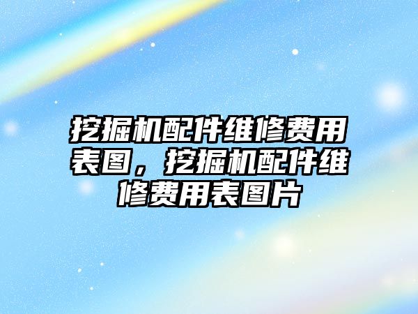 挖掘機配件維修費用表圖，挖掘機配件維修費用表圖片