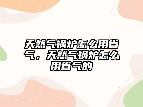 天然氣鍋爐怎么用省氣，天然氣鍋爐怎么用省氣的