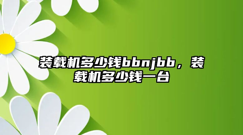 裝載機(jī)多少錢bbnjbb，裝載機(jī)多少錢一臺(tái)