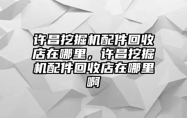 許昌挖掘機(jī)配件回收店在哪里，許昌挖掘機(jī)配件回收店在哪里啊