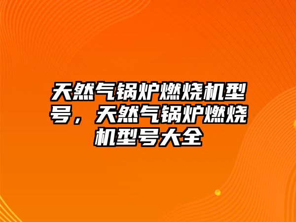 天然氣鍋爐燃燒機型號，天然氣鍋爐燃燒機型號大全