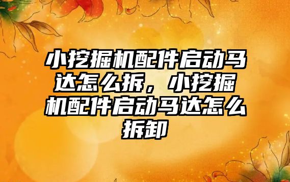 小挖掘機配件啟動馬達怎么拆，小挖掘機配件啟動馬達怎么拆卸