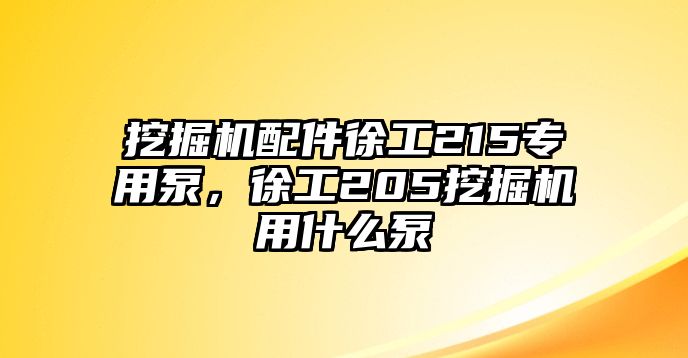 挖掘機(jī)配件徐工215專(zhuān)用泵，徐工205挖掘機(jī)用什么泵