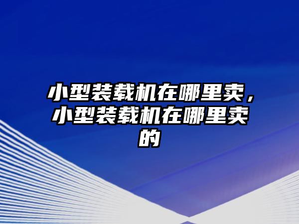 小型裝載機(jī)在哪里賣，小型裝載機(jī)在哪里賣的