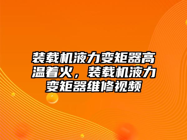 裝載機液力變矩器高溫著火，裝載機液力變矩器維修視頻