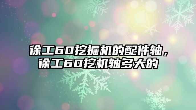 徐工60挖掘機的配件軸，徐工60挖機軸多大的