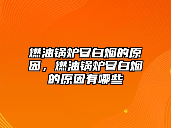 燃油鍋爐冒白煙的原因，燃油鍋爐冒白煙的原因有哪些