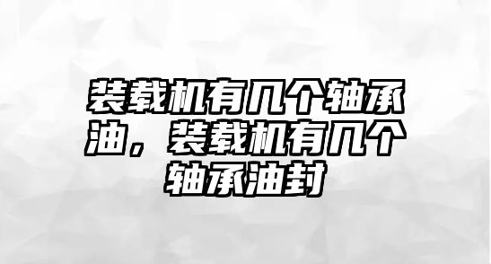 裝載機(jī)有幾個(gè)軸承油，裝載機(jī)有幾個(gè)軸承油封