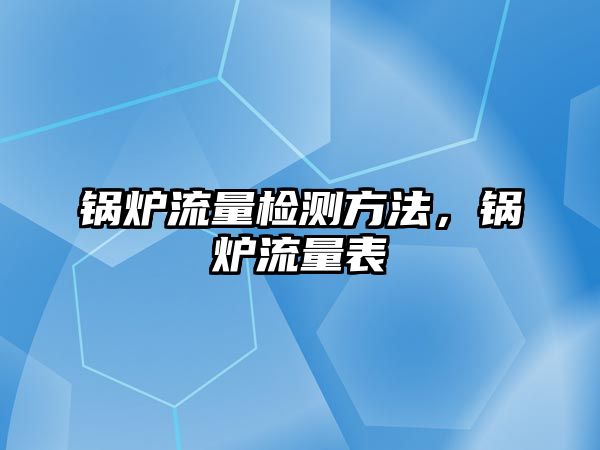 鍋爐流量檢測(cè)方法，鍋爐流量表