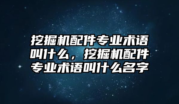 挖掘機配件專業(yè)術(shù)語叫什么，挖掘機配件專業(yè)術(shù)語叫什么名字