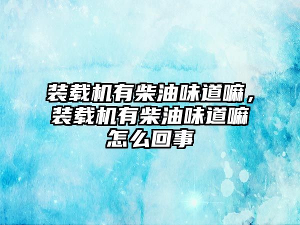 裝載機有柴油味道嘛，裝載機有柴油味道嘛怎么回事