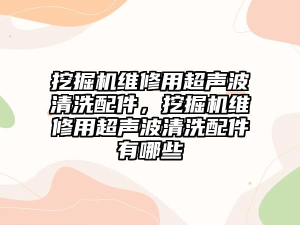 挖掘機維修用超聲波清洗配件，挖掘機維修用超聲波清洗配件有哪些