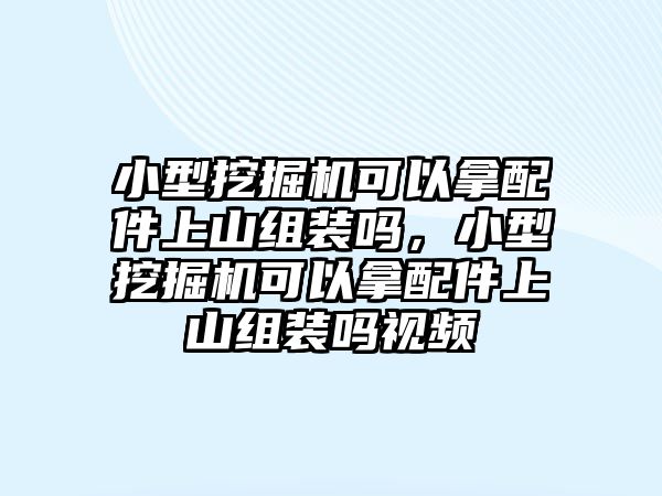 小型挖掘機可以拿配件上山組裝嗎，小型挖掘機可以拿配件上山組裝嗎視頻