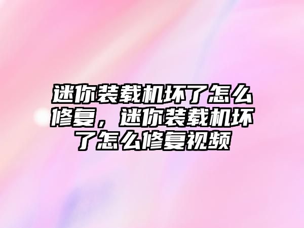 迷你裝載機(jī)壞了怎么修復(fù)，迷你裝載機(jī)壞了怎么修復(fù)視頻