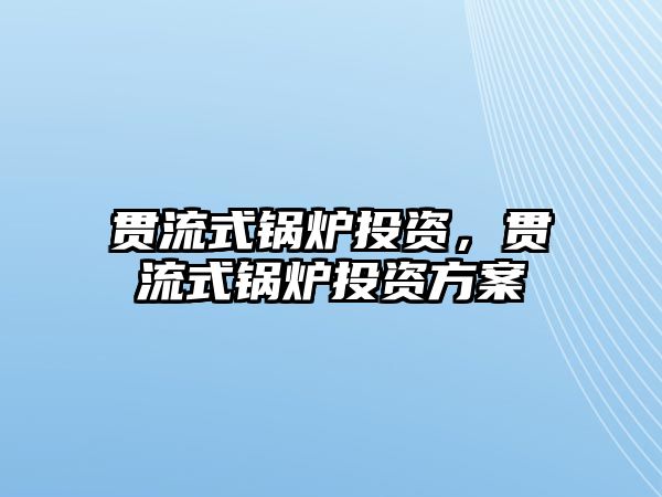 貫流式鍋爐投資，貫流式鍋爐投資方案