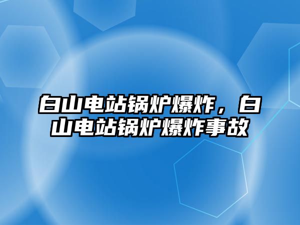 白山電站鍋爐爆炸，白山電站鍋爐爆炸事故