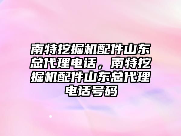 南特挖掘機配件山東總代理電話，南特挖掘機配件山東總代理電話號碼