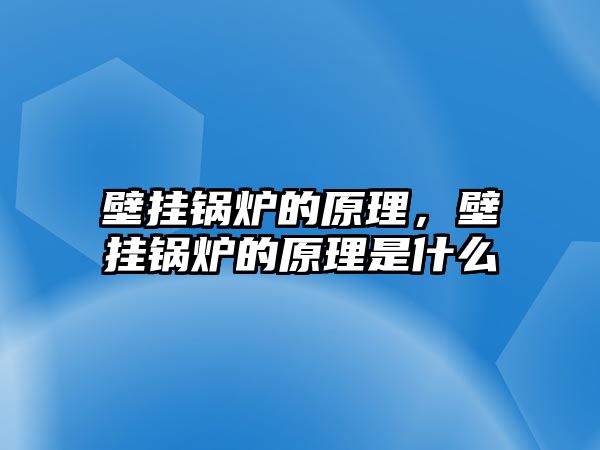 壁掛鍋爐的原理，壁掛鍋爐的原理是什么