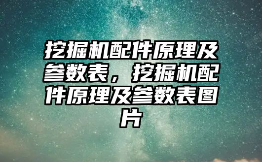 挖掘機配件原理及參數(shù)表，挖掘機配件原理及參數(shù)表圖片