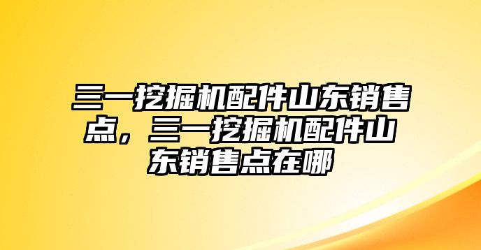 三一挖掘機配件山東銷售點，三一挖掘機配件山東銷售點在哪