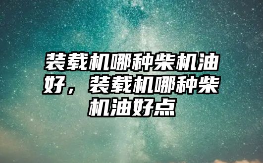 裝載機(jī)哪種柴機(jī)油好，裝載機(jī)哪種柴機(jī)油好點(diǎn)