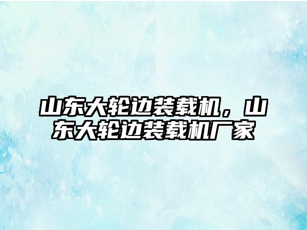 山東大輪邊裝載機，山東大輪邊裝載機廠家