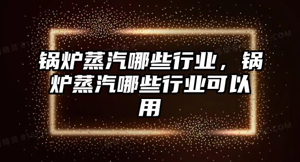 鍋爐蒸汽哪些行業(yè)，鍋爐蒸汽哪些行業(yè)可以用