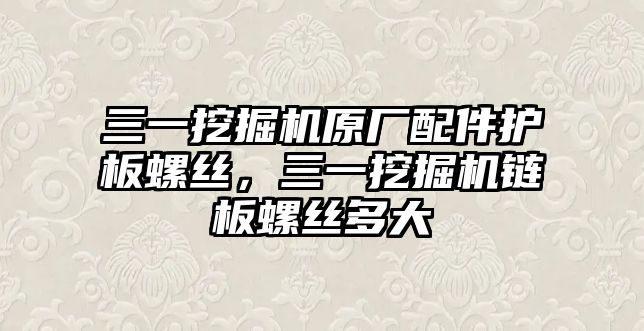 三一挖掘機原廠配件護板螺絲，三一挖掘機鏈板螺絲多大