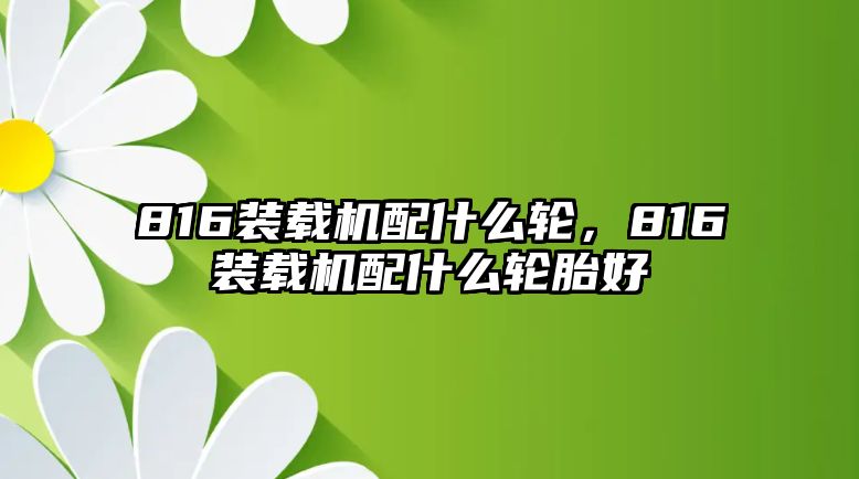 816裝載機(jī)配什么輪，816裝載機(jī)配什么輪胎好