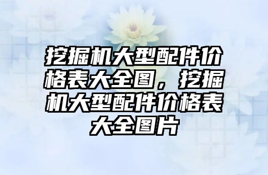 挖掘機大型配件價格表大全圖，挖掘機大型配件價格表大全圖片