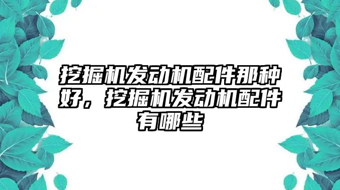 挖掘機發(fā)動機配件那種好，挖掘機發(fā)動機配件有哪些