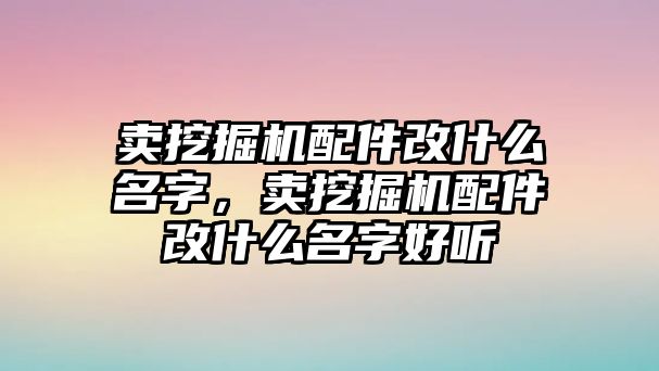 賣挖掘機(jī)配件改什么名字，賣挖掘機(jī)配件改什么名字好聽