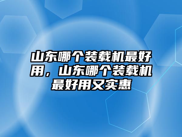 山東哪個(gè)裝載機(jī)最好用，山東哪個(gè)裝載機(jī)最好用又實(shí)惠