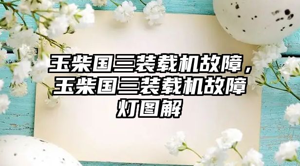 玉柴國三裝載機故障，玉柴國三裝載機故障燈圖解