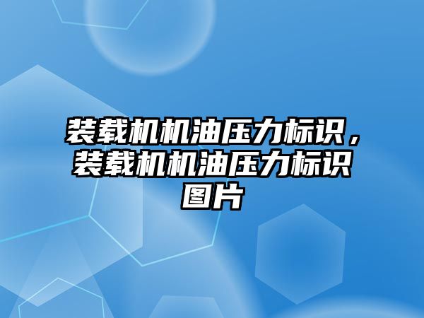 裝載機機油壓力標識，裝載機機油壓力標識圖片